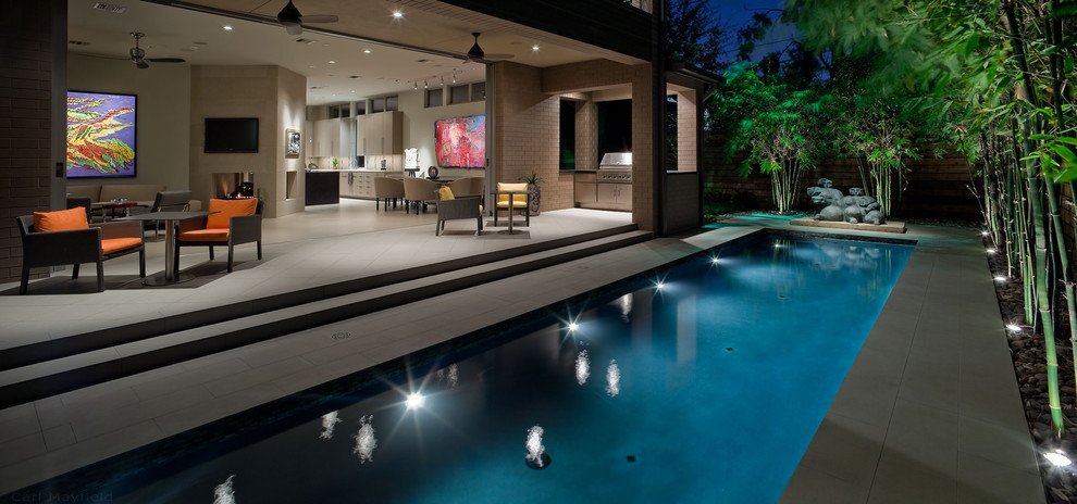 Designer Outdoor Furniture Pool Contemporary with Bamboo Ceiling Fans Contemporary
