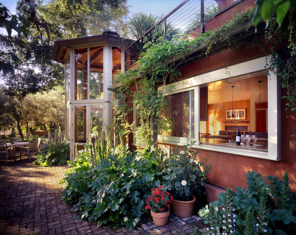 Designing a Home Office Exterior Eclectic with 2nd Floor Roof Garden