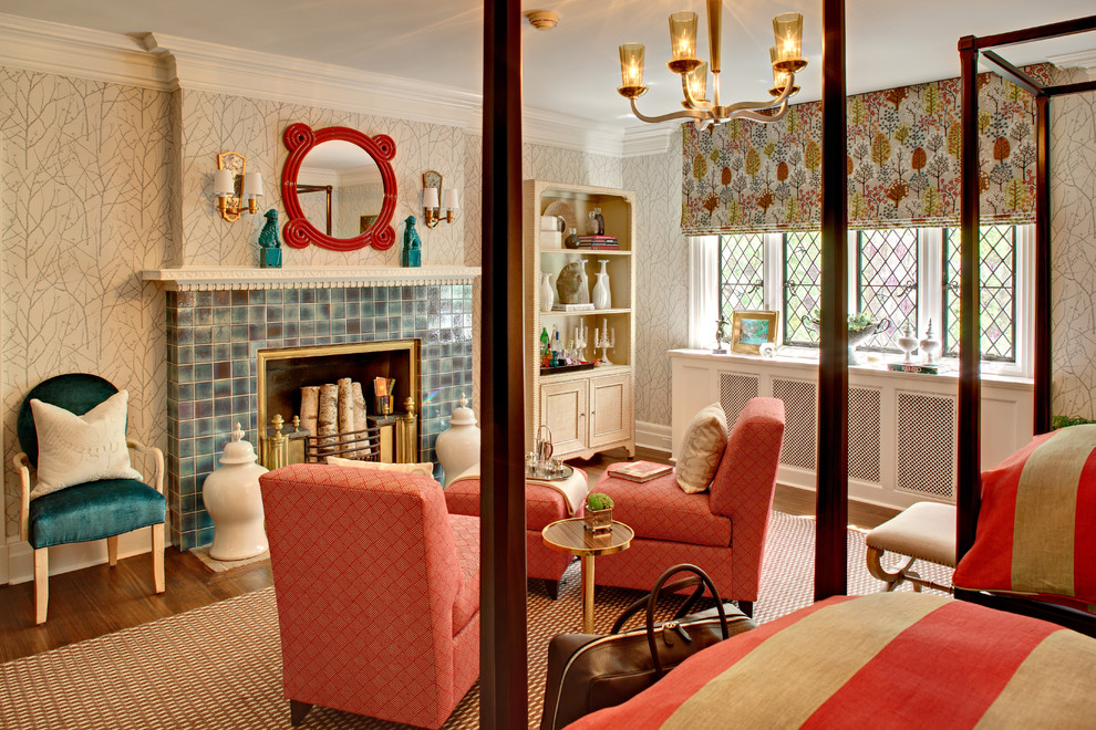 Diamond Paned Windows Bedroom Eclectic with Bee Line Home Blue