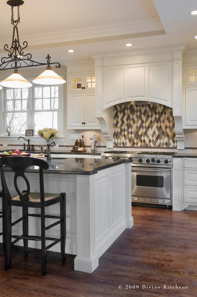 Diamond Shaped Tile Kitchen Traditional with None 