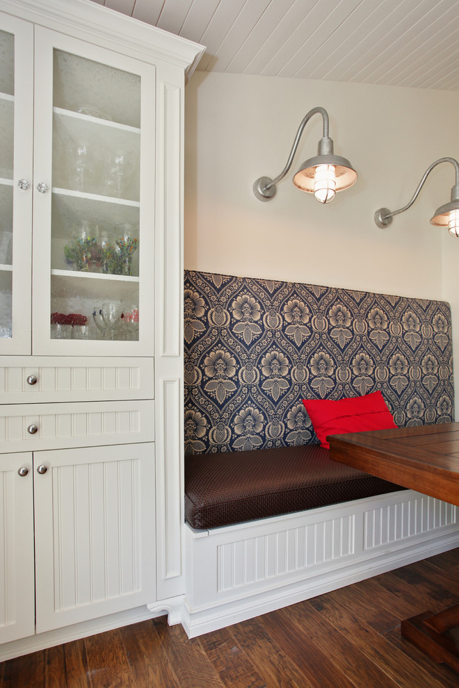 Dining Bench with Backrest Dining Room Traditional with Barn Lights Bead Board