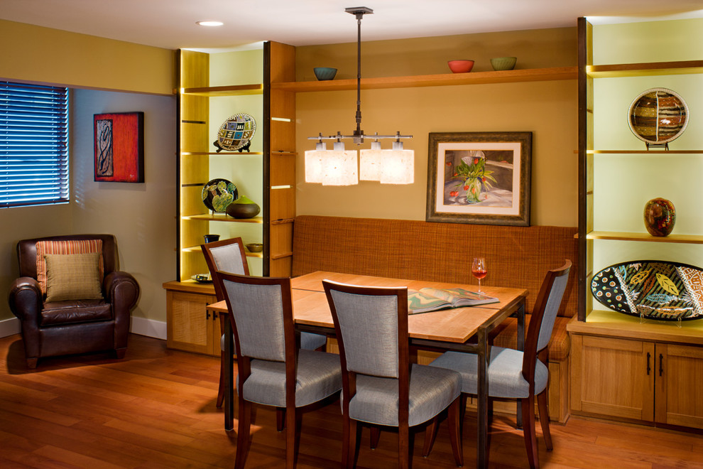 Dining Benches and Banquettes Dining Room Contemporary with Banquette Ceiling Lighting Chandelier