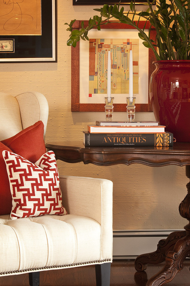 Dining Chair Cushions Dining Room Traditional with Books Candles Candlesticks Comfortable