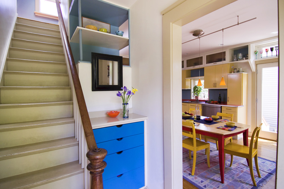 Dining Tables for Small Spaces Hall Contemporary with Bright Colors Built In