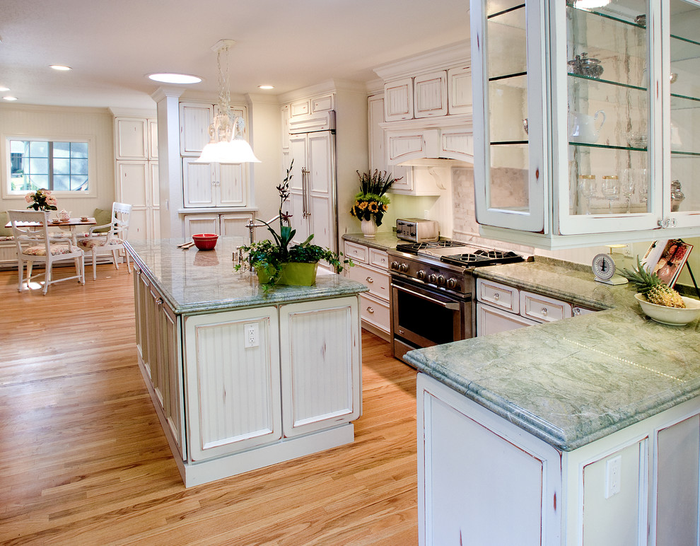 Distressed Kitchen Cabinets Kitchen Traditional with Appliance Panels Bay Area