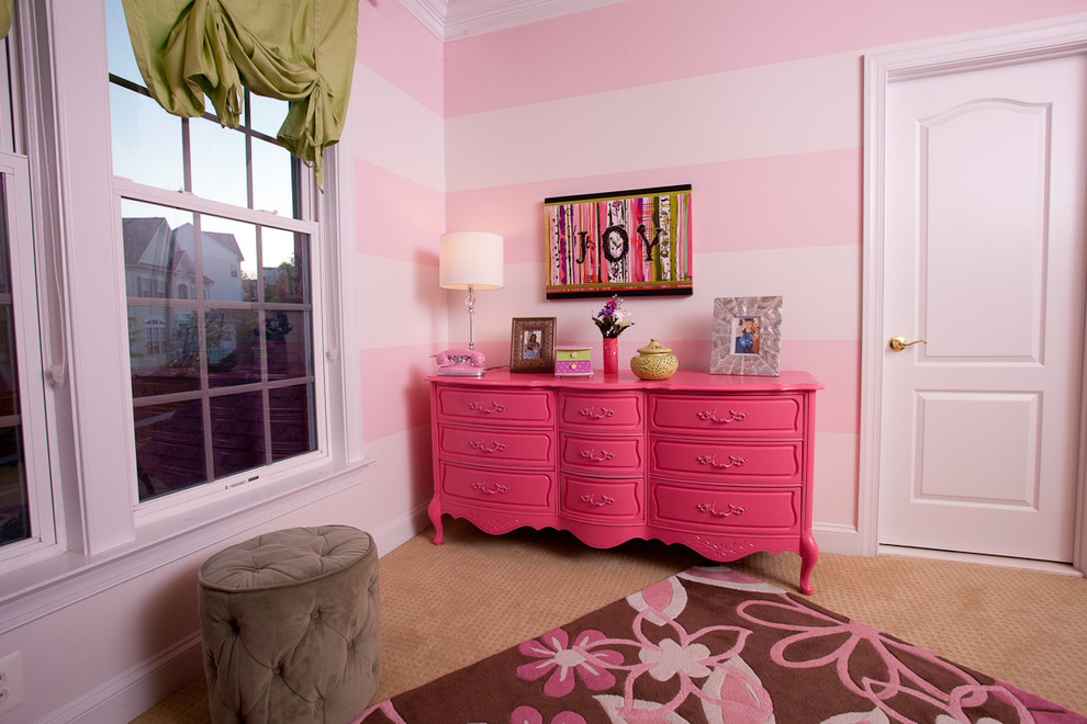 Distressed White Dresser Kids Contemporary with Area Rug Carpeting Ceiling