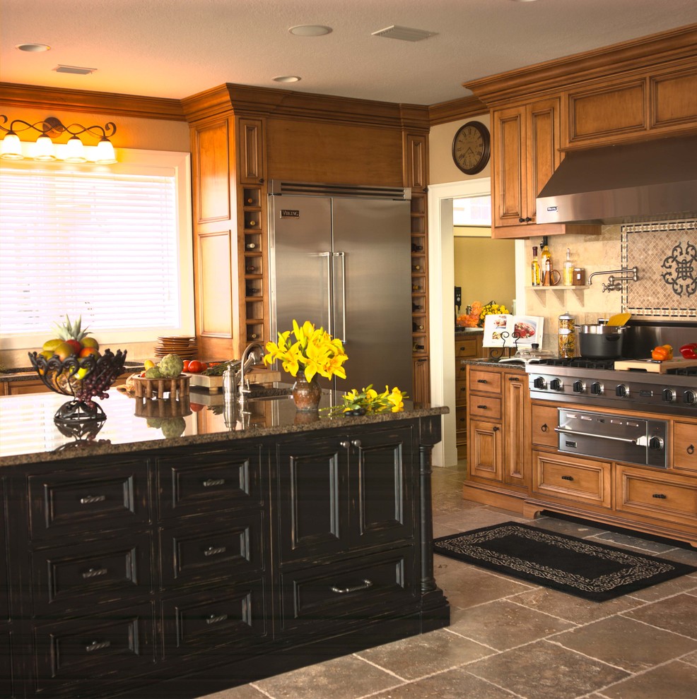 Distressed Wood Cabinets Kitchen Rustic with Accent Tiles Black Cabinets