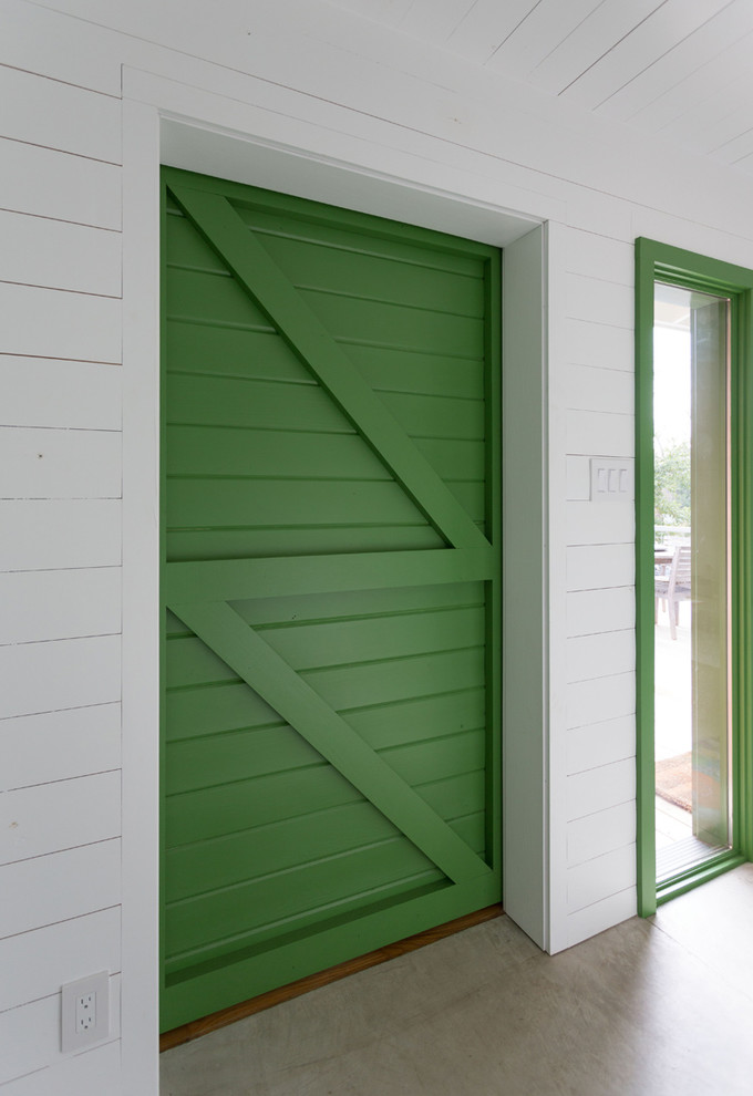 Diy Barn Door Entry Contemporary with Barn Door Built in Concrete