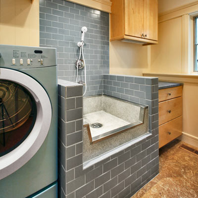 Dog Wash Sink Laundry Room Modern with None 