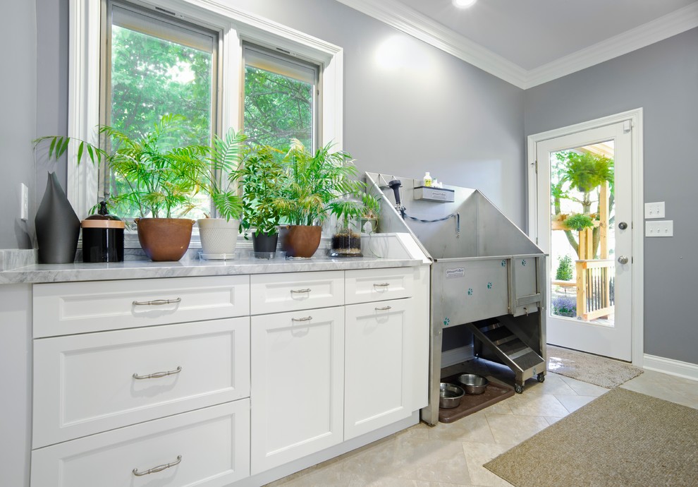 Dog Wash Sink Laundry Room Traditional with None 