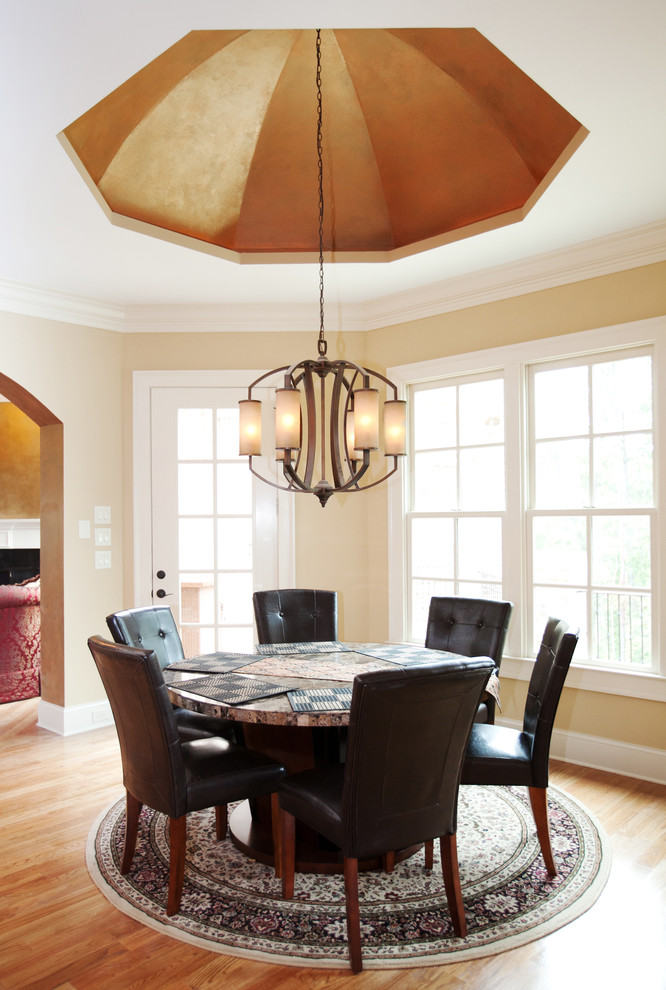 Dome Ceiling Light Dining Room Traditional with Atlanta Beige Walls Black