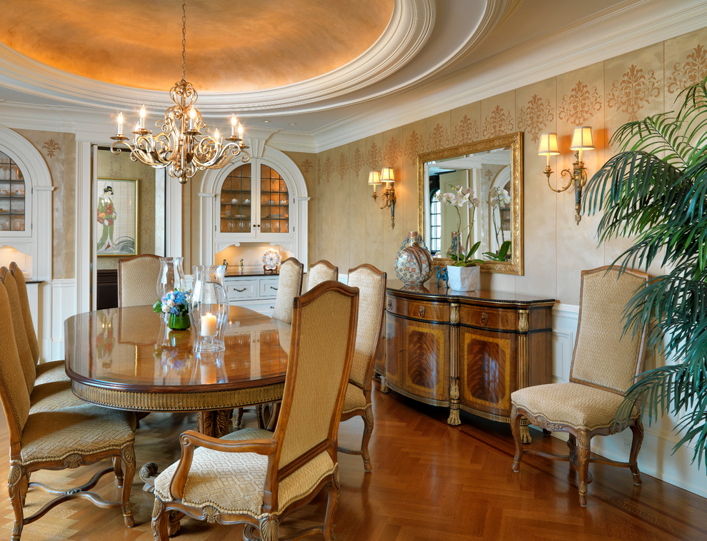 Dome Ceiling Light Dining Room Traditional with Beige Dining Chair Beige