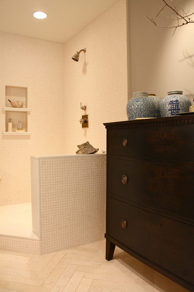 Doorless Shower Designs Bathroom Traditional with None 