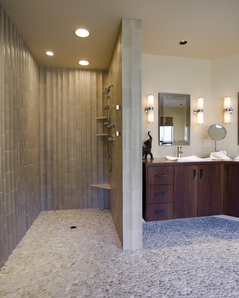 Doorless Shower Designs Bathroom Transitional with Shower 