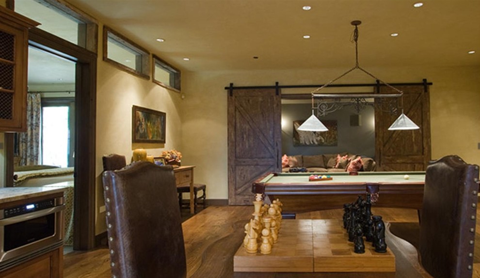 Double Barn Doors Basement Rustic with Barn Doors Cabin Chess