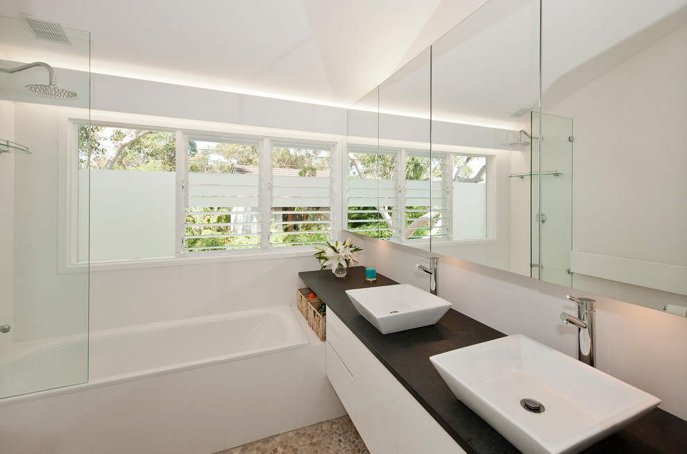 Double Bathroom Vanities Bathroom Contemporary with Cove Lighting Double Bathroom