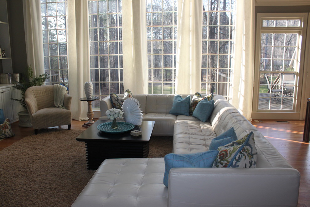 Double Chaise Sofa Family Room Contemporary with None 