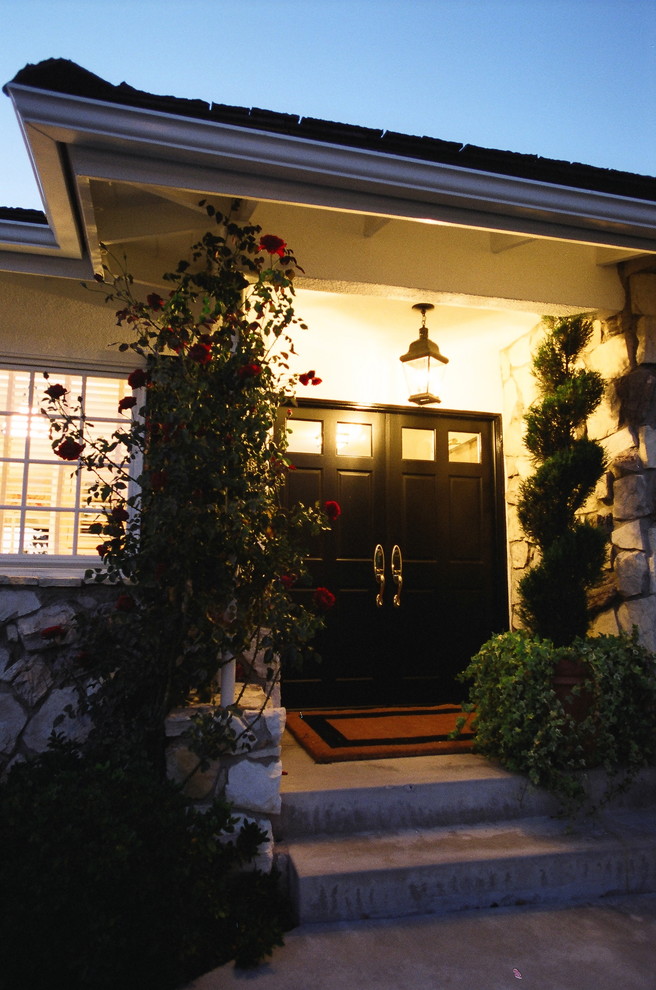 Double Front Doors Entry Traditional with Climbing Plants Doormat Entry