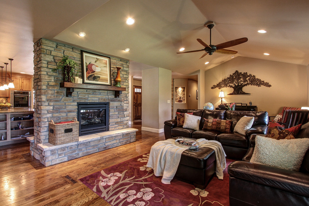Double Sided Gas Fireplace Living Room Traditional with Capstone Home Renovations Double1