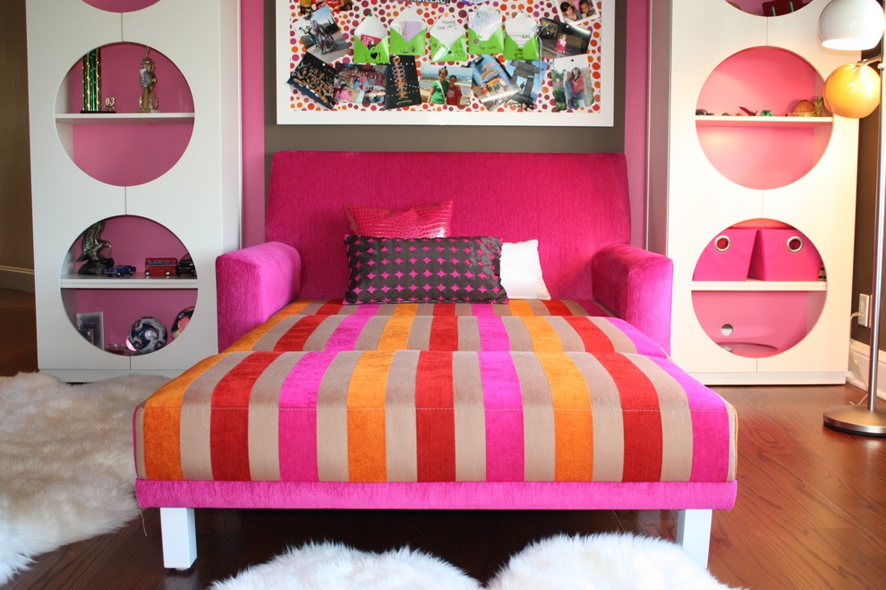 Double Sleeper Sofa Kids Eclectic with Area Rug Bold Colors