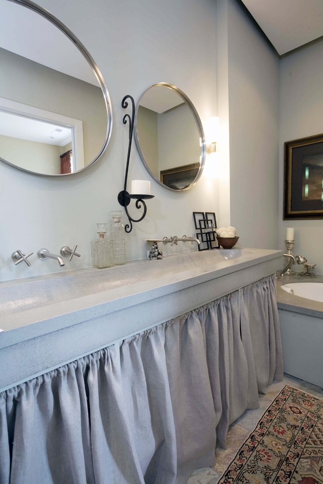 Double Trough Sink Bathroom Bathroom Eclectic with Bath Accessories Candle Holders