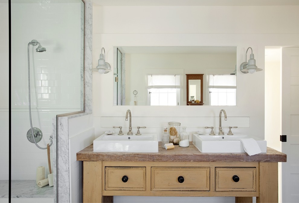 Double Vessel Sink Bathroom Beach with None 