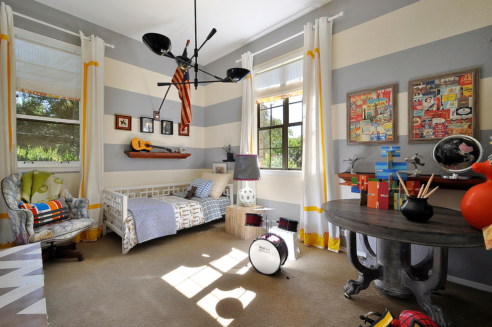 Dove Grey Paint Kids Contemporary with American Black Chandelier Black
