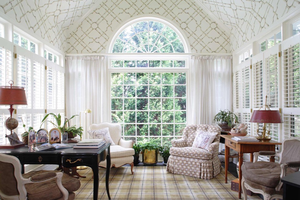 Drapes for Arched Windows Home Office Traditional with Arched Window Brass Planter