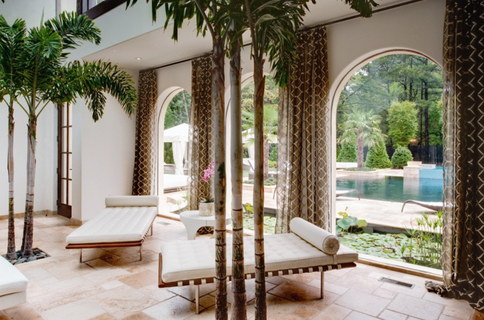 Drapes for Arched Windows Living Room Tropical with Chaise Longue Chaise Lounge