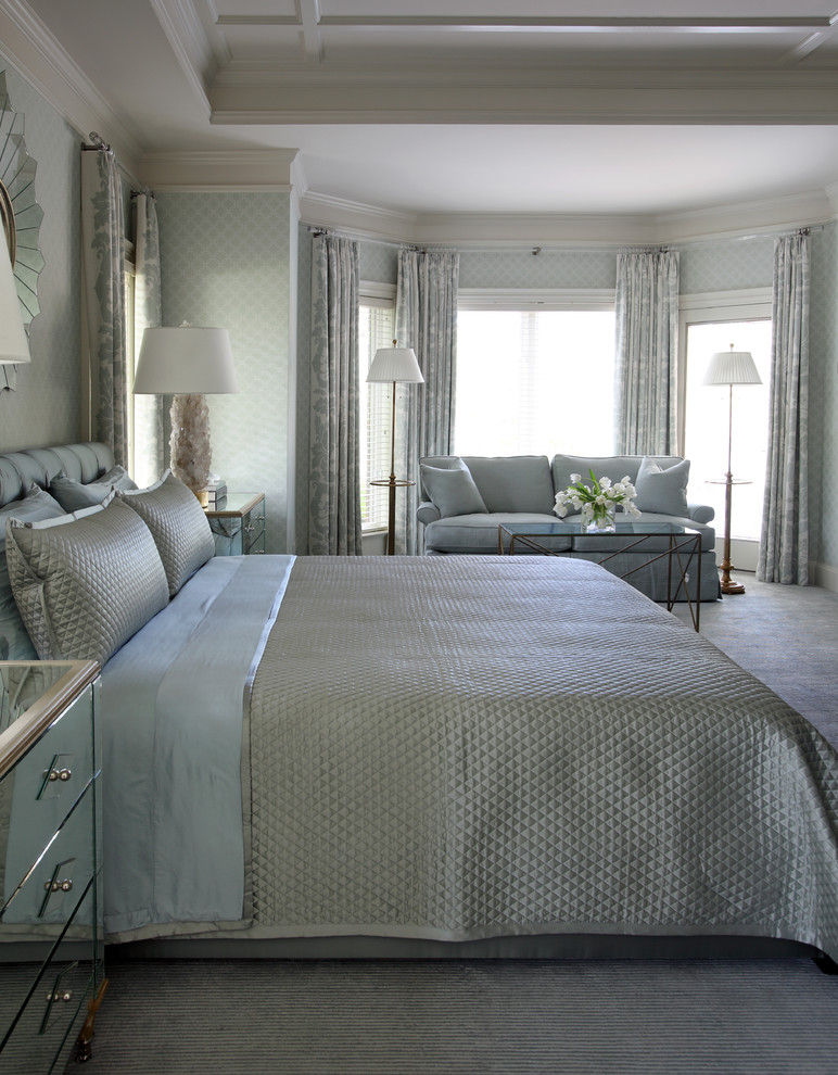 Drapes for Bay Window Bedroom Traditional with None 