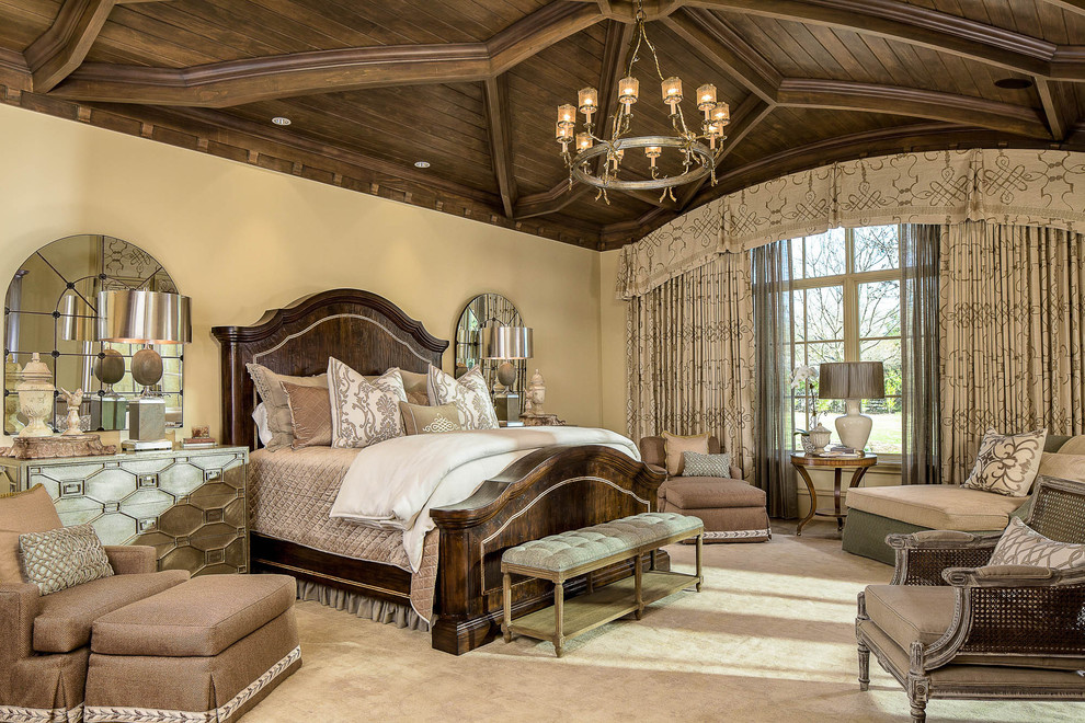 Drapes for Large Windows Bedroom Traditional with Antiqued Mirror Bedroom Bench