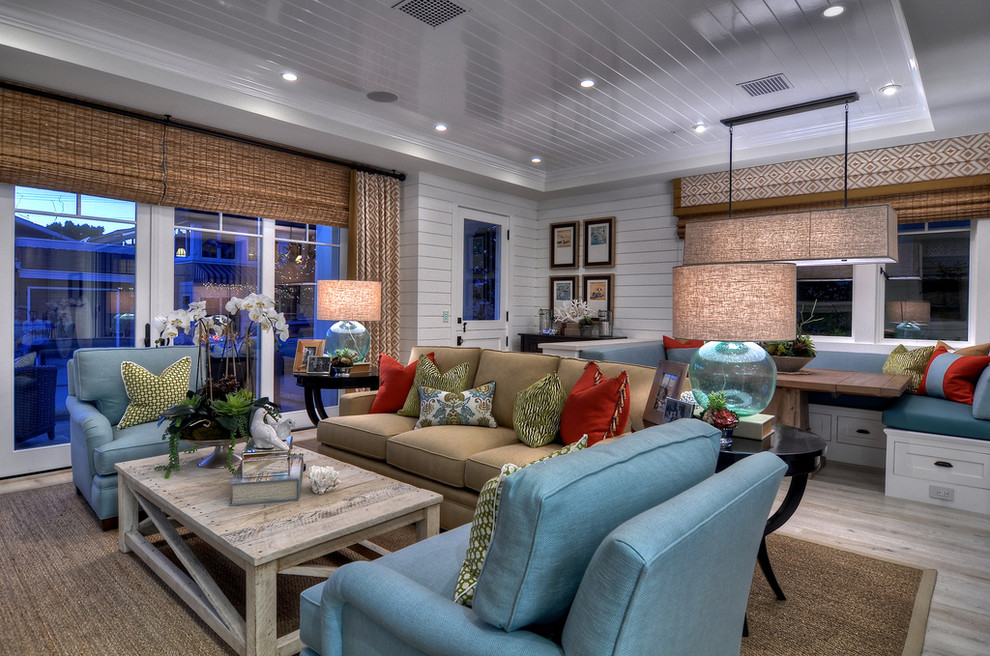 Drapes for Sliding Glass Doors Living Room Traditional with Beach House Blue Chair