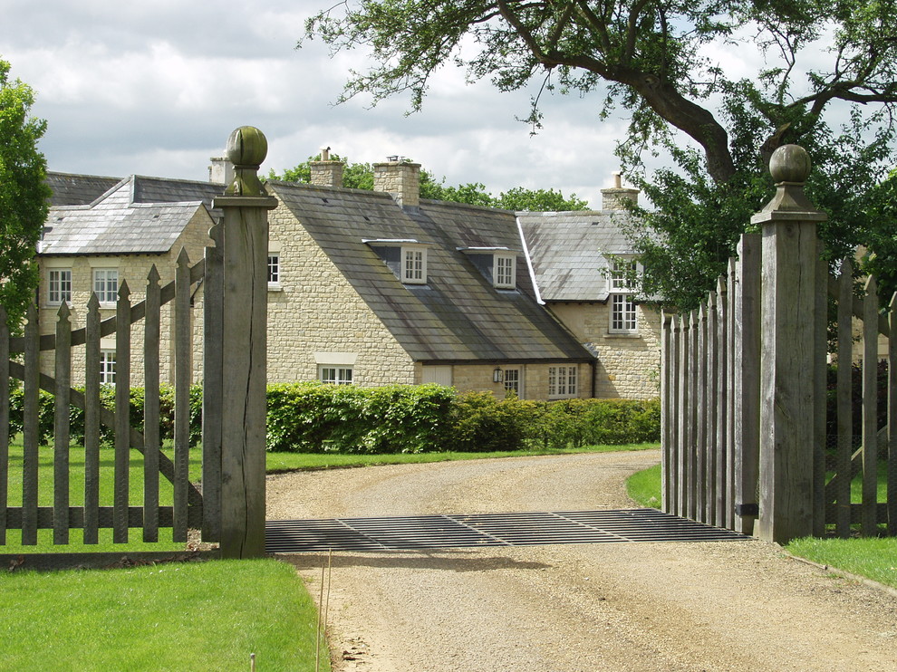 Driveway Entry Gates Landscape Traditional with Cottage Dormer Windows Driveway