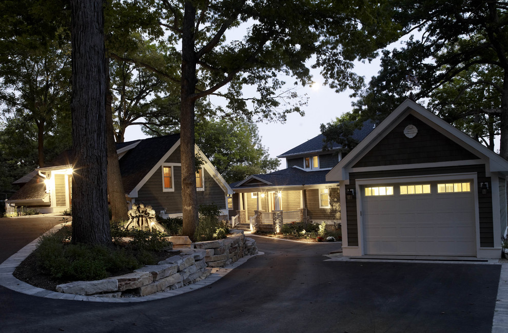 Driveway Retaining Wall Exterior Traditional with Boulders Carriage House Craftsmans