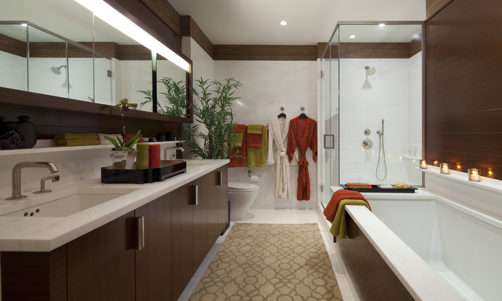 Drop in Tub Shower Bathroom Contemporary with Bath Mat Bathroom Hardware