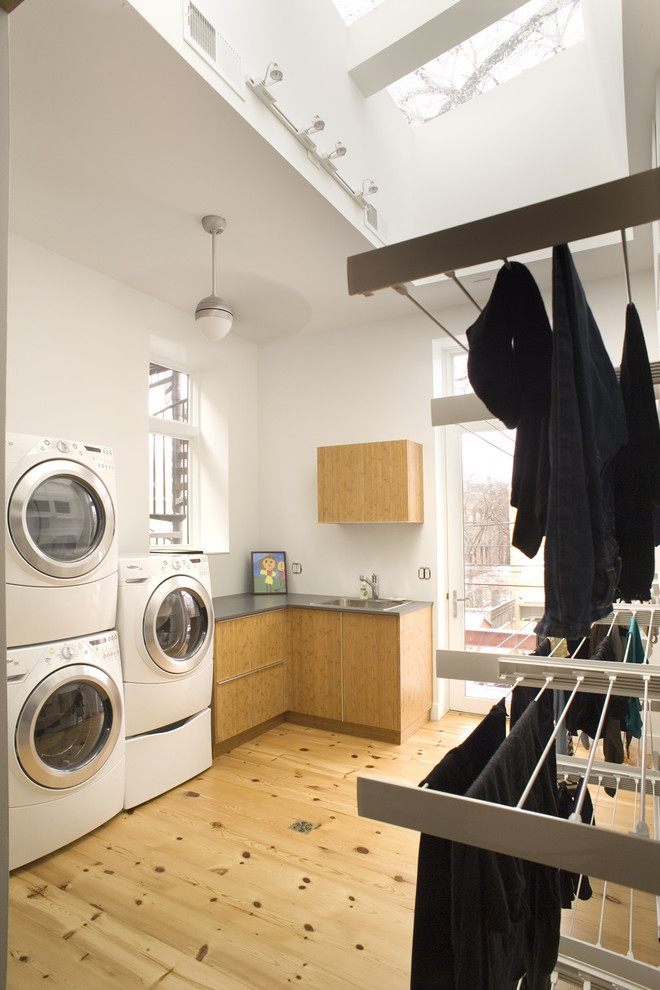 Dry Bar Furniture Laundry Room Contemporary with Bamboo Ceiling Fan Clerestory