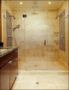 Dual Shower Head Bathroom Contemporary with Bathroom Cabinets Countertop Floor
