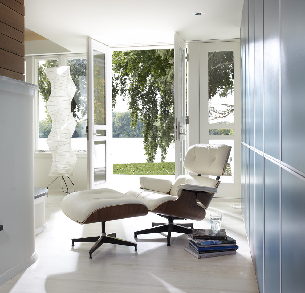 Eames Lounge Chair Replica Hall Modern with Floor Lamp French Doors