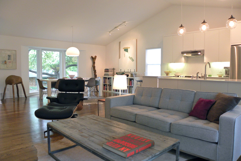 Eames Lounge Replica Living Room Midcentury with Anthropologie Artwork Bo Concept