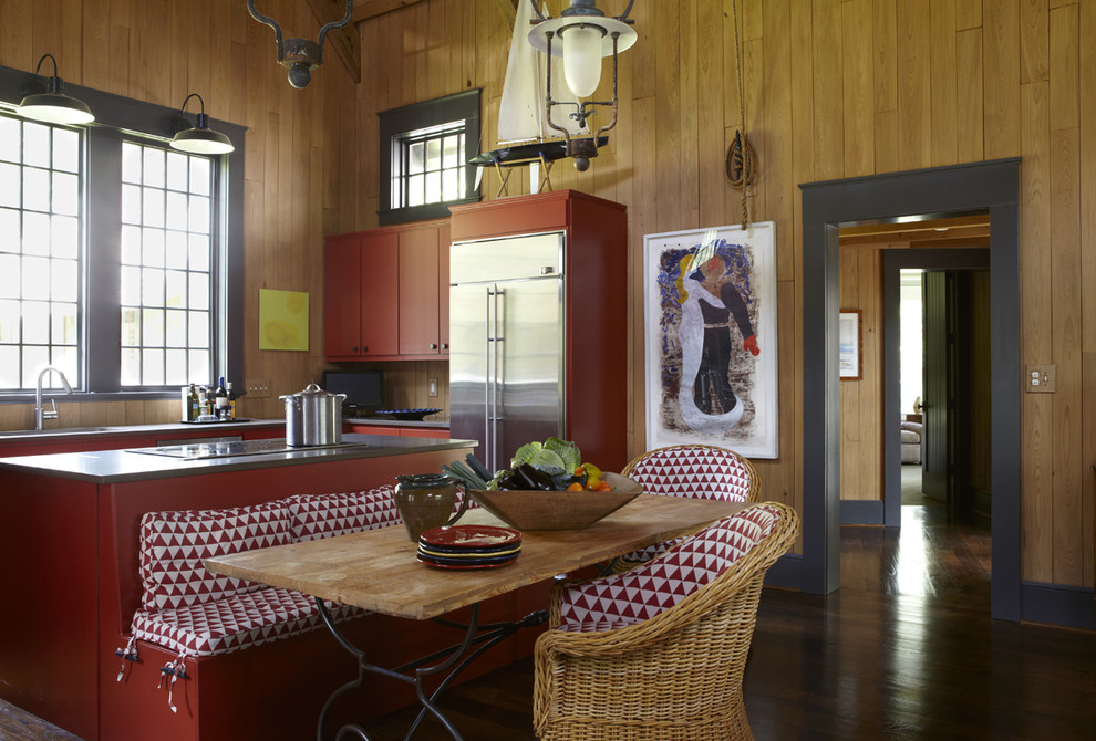 Eat in Kitchen Tables Kitchen Rustic with Accent Color Banquette Breakfast