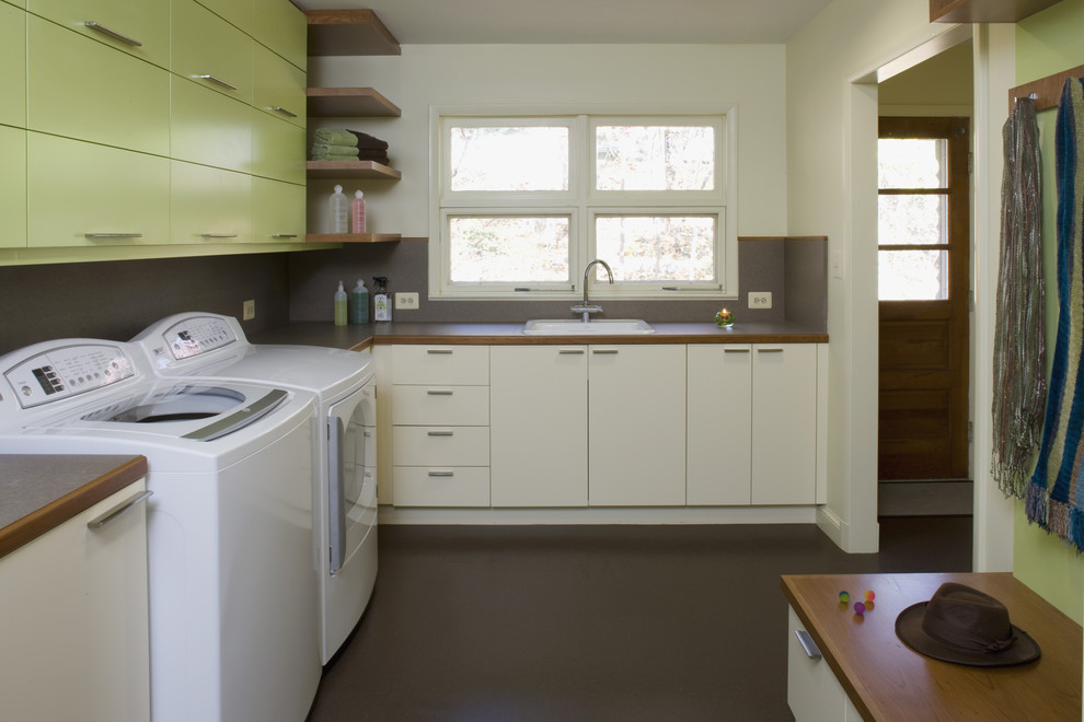 Eco Friendly Cabinets Laundry Room Modern with Apple Green Capri Flooring