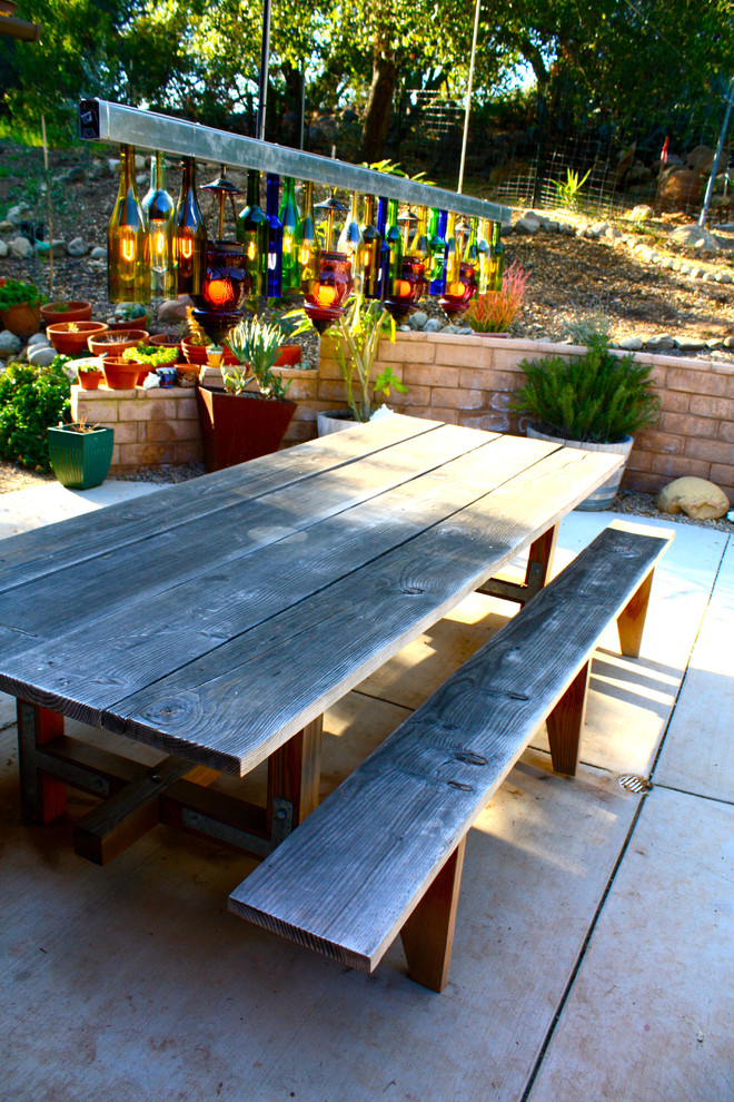 Edison Bulb Light Fixtures Patio Eclectic with Bottle Lamp Concrete Patio