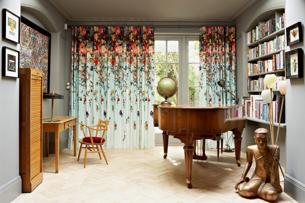 Elegant Kitchen Curtains Living Room Eclectic with Arch Archway Built in Bookcase