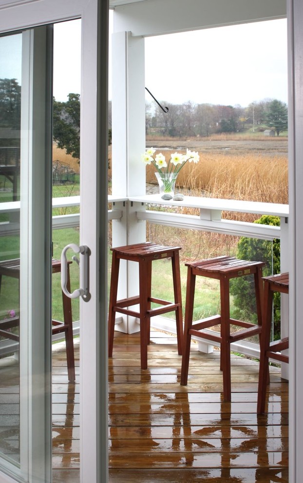 Enclosing a Deck Porch Traditional with Barstools Breakfast Bar Daffodils
