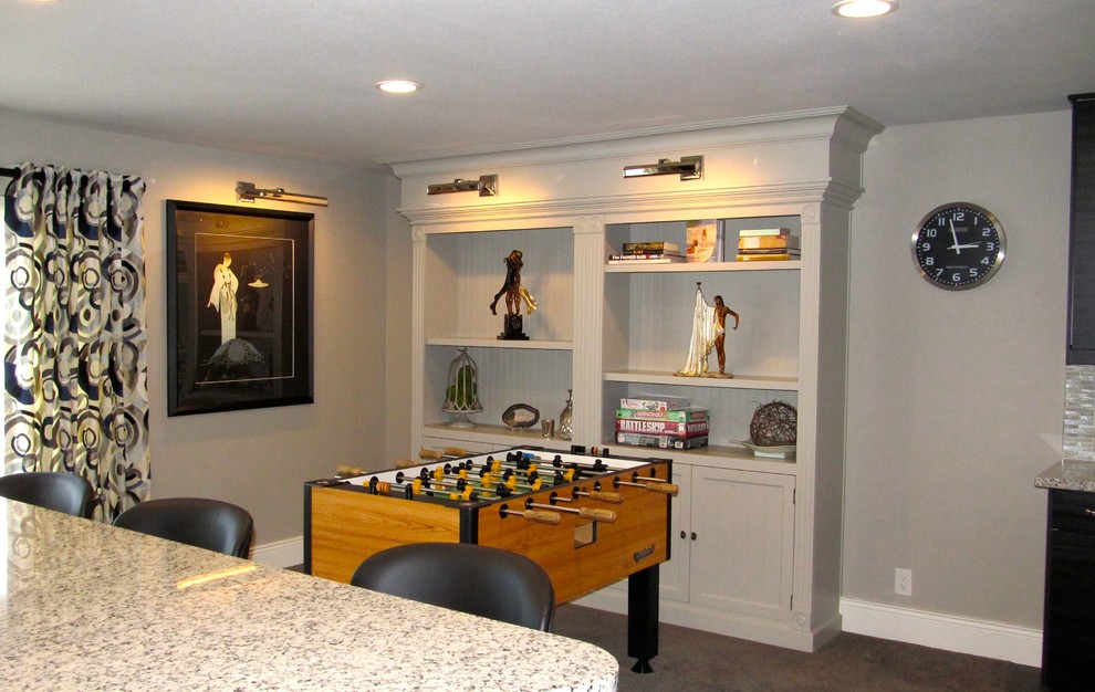 Engineered Hardwood Flooring Home Theater Modern with Bar Stools Custom Cabinets