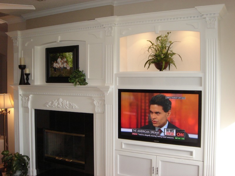 Entertainment Center Wall Unit Living Room with Custom White Entertainment Center