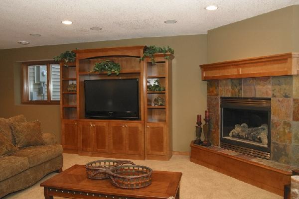 Entertainment Center with Desk Family Room Traditional with Custom Built Entertainment Center1