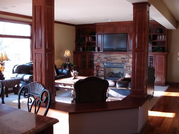 Entertainment Center with Desk Family Room Traditional with Custom Built Entertainment Center3