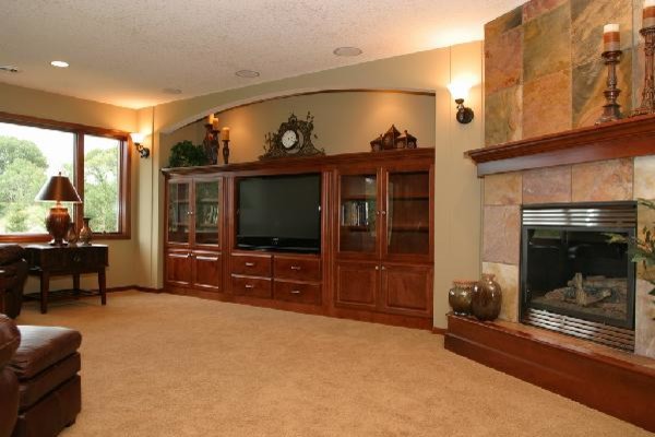 Entertainment Center with Desk Family Room Traditional with Custom Built Entertainment Center5