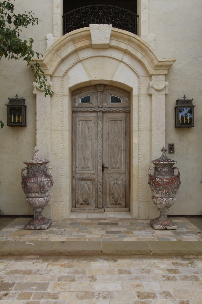 Entry Door Trim Entry Mediterranean with Brick Paving Columns Decorative